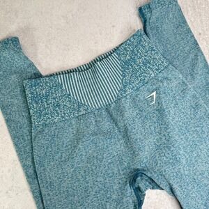 Gymshark Adapt Marl Seamless Leggings Teal Blue High Waisted Workout Gym
